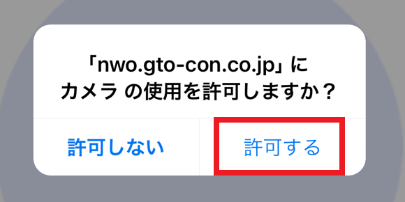 カメラの使用を許可